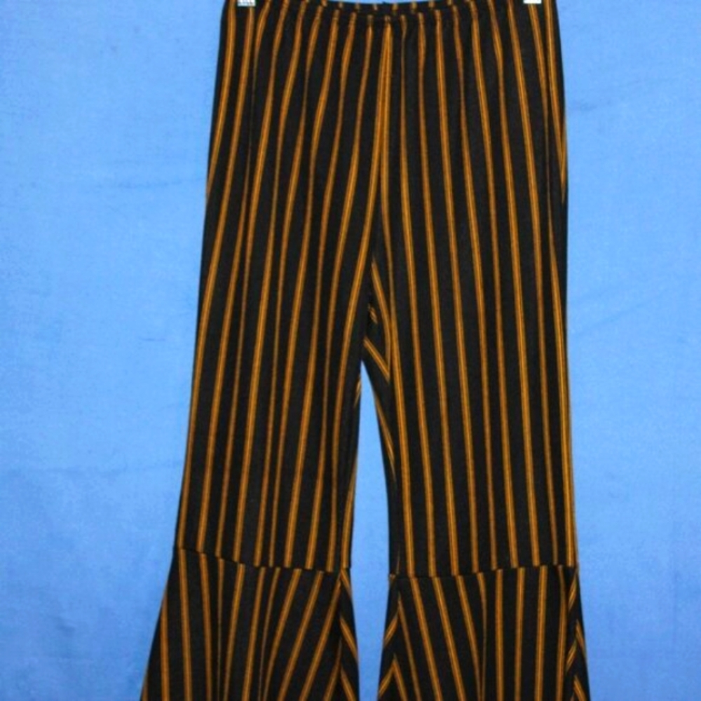 VAMP Vintage Stripe Flare Pants Wide Leg Medium - Picture 2 of 7